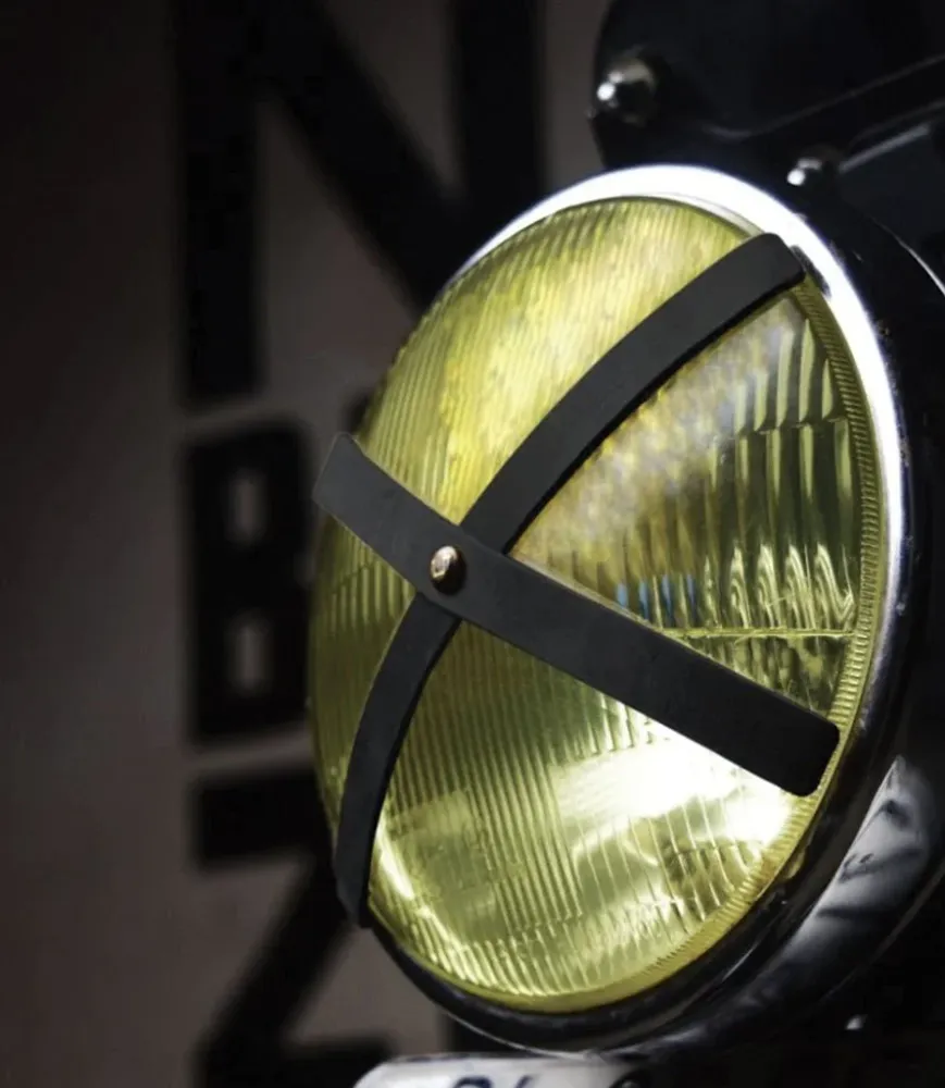 Cruz de Farol Moto Cafe Race Em pele - Preta