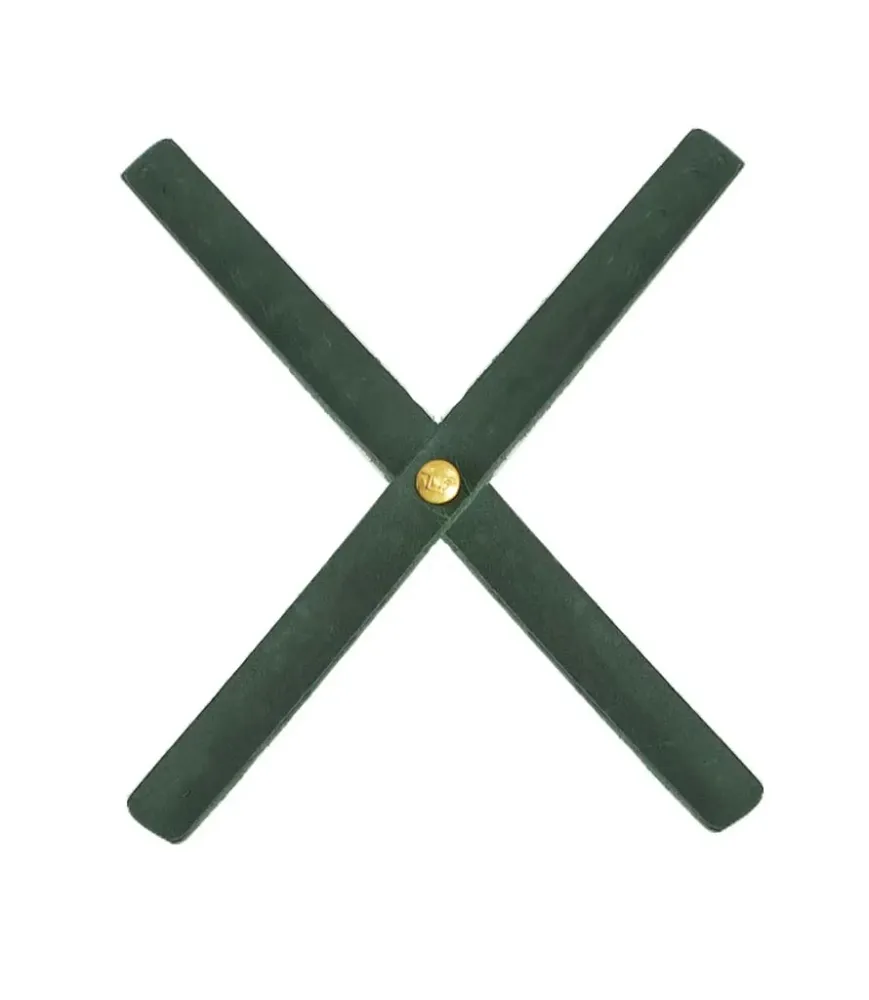 Cruz de Farol Moto Cafe Racer em Pele Verde