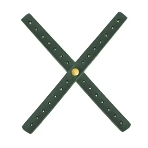 Cruz de Farol Moto Cafe Racer em Pele Verde Perfurada
