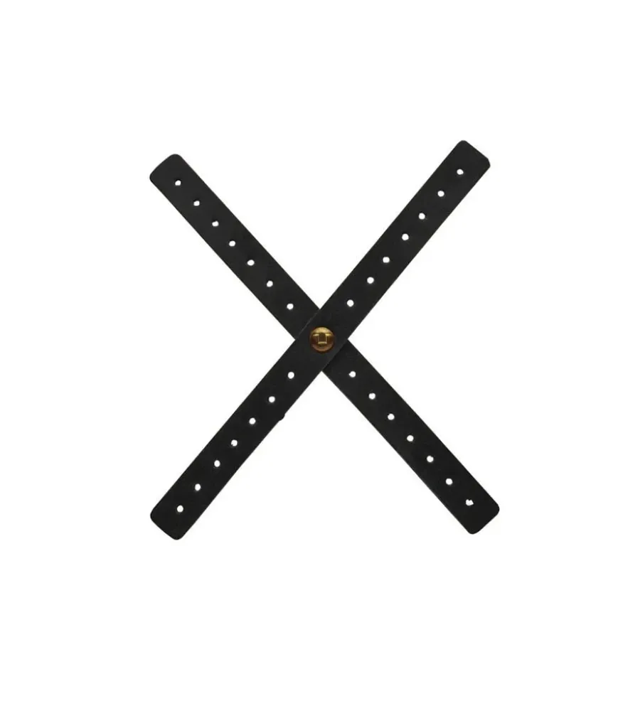 Cruz de Farol Moto Cafe Racer - Em pele preta perfurada