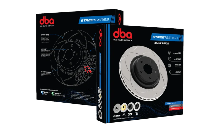 DBA 02-07 Subaru WRX STi 10 Stud Hole Rear Drilled & Slotted Street Series Rotor