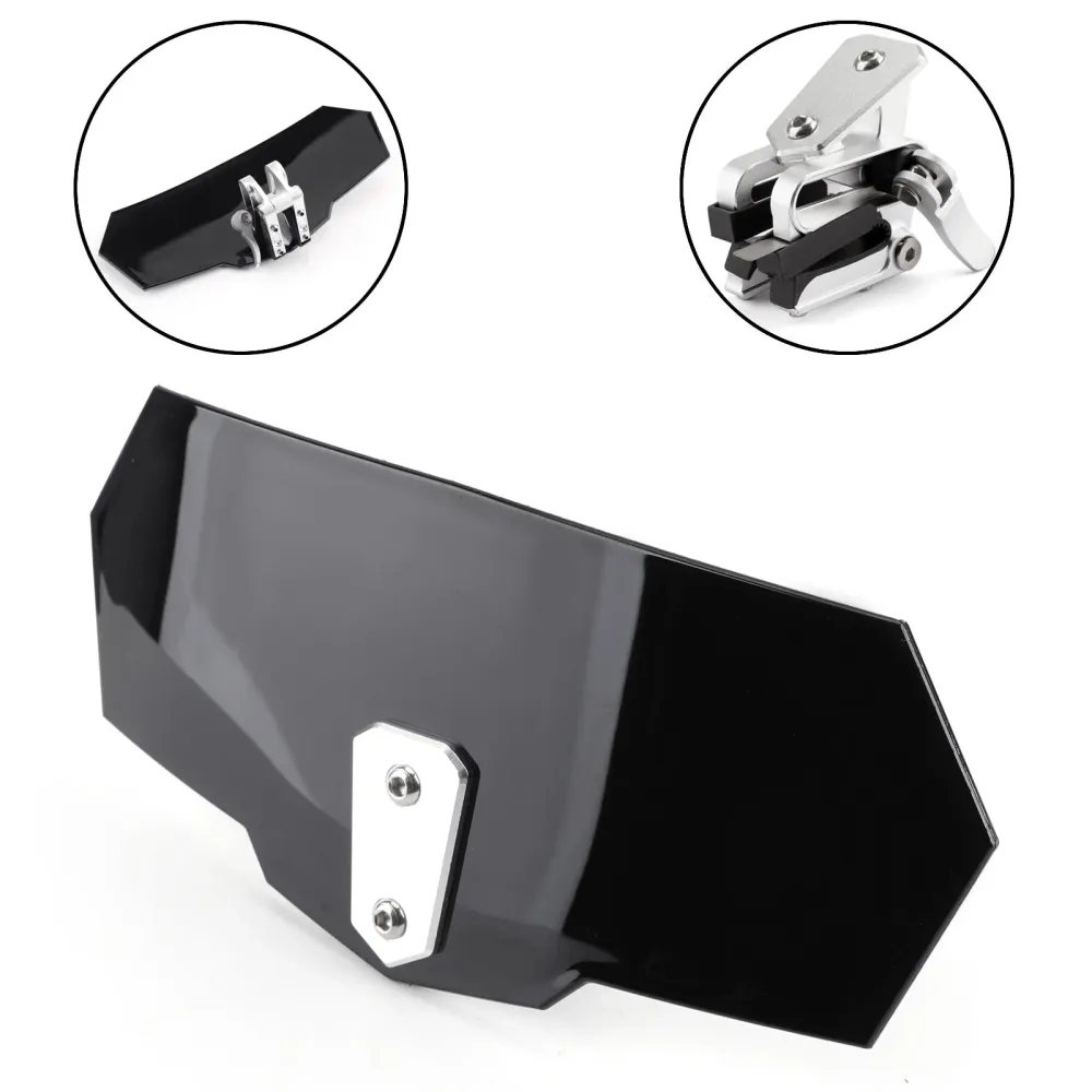 Defletor de extensão de pára -brisa ajustável universal para Honda Yamaha Black