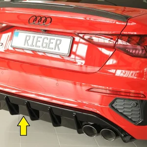 Difusor Rieger Audi S3, A3 S-Line 8Y 2020+ - Preto Brilhante