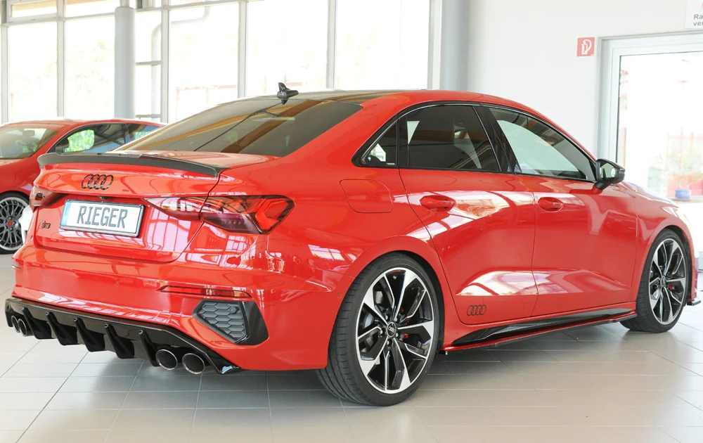 Difusor Rieger Audi S3, A3 S-Line 8Y 2020+ - Preto Brilhante