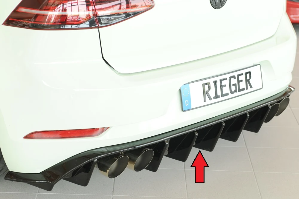 Difusor Rieger VW Golf MK7.5 R 2017+ - Preto Brilhante