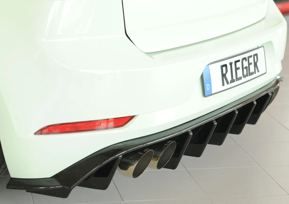 Difusor Rieger VW Golf MK7.5 R 2017+ - Preto Brilhante