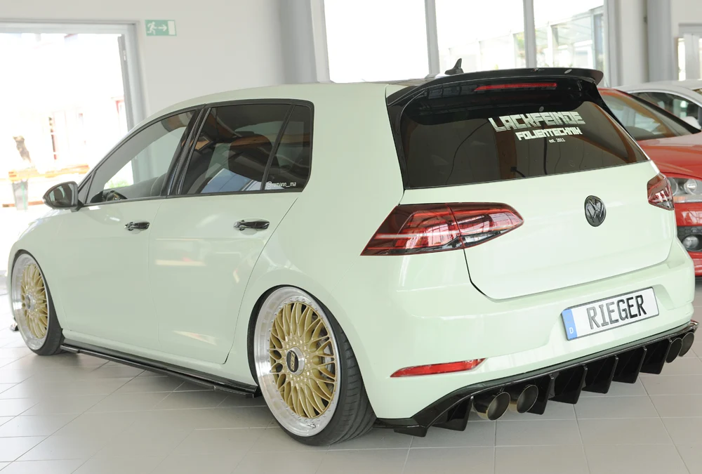 Difusor Rieger VW Golf MK7.5 R 2017+ - Preto Brilhante