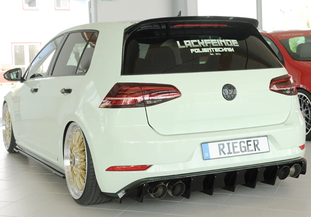 Difusor Rieger VW Golf MK7.5 R 2017+ - Preto Brilhante
