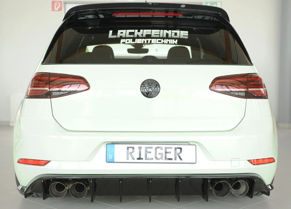 Difusor Rieger VW Golf MK7.5 R 2017+ - Preto Brilhante