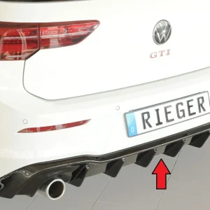Difusor Rieger VW Golf MK8 GTI 2020+ - Preto Brilhante
