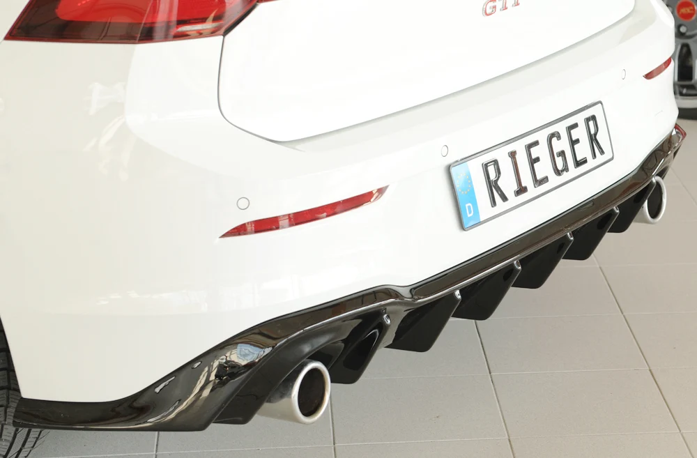 Difusor Rieger VW Golf MK8 GTI 2020+ - Preto Brilhante