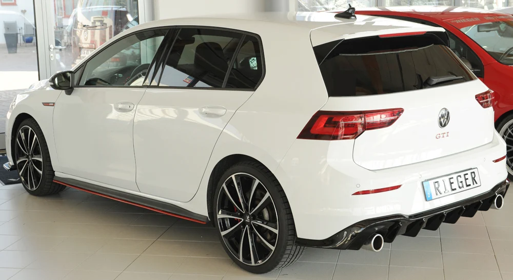 Difusor Rieger VW Golf MK8 GTI 2020+ - Preto Brilhante
