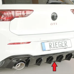 Difusor Rieger VW Golf MK8 GTI Clubsport 2020+ - Preto Brilhante