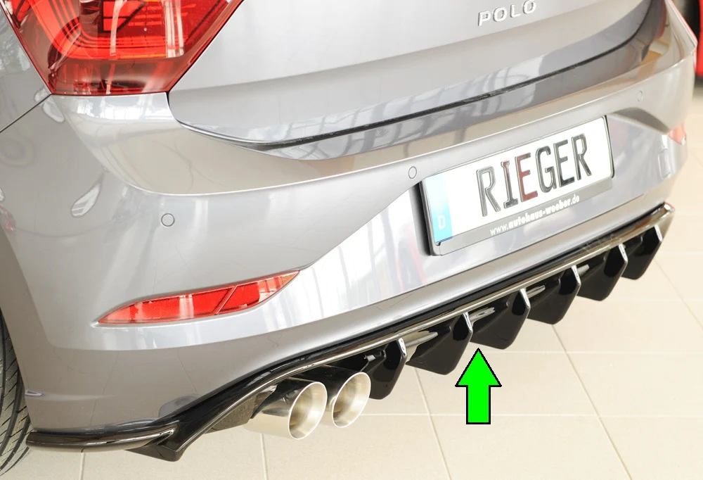 Difusor Rieger VW Polo GTI AW 2021+ - Preto Brilhante