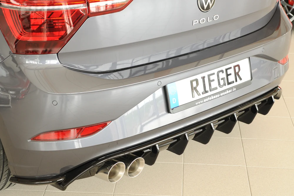 Difusor Rieger VW Polo GTI AW 2021+ - Preto Brilhante