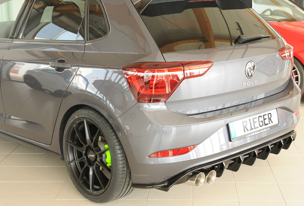 Difusor Rieger VW Polo GTI AW 2021+ - Preto Brilhante