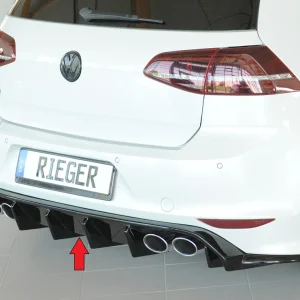 Difusor Rieger Volkswagen Golf MK7 R / R-Line - Preto Brilhante
