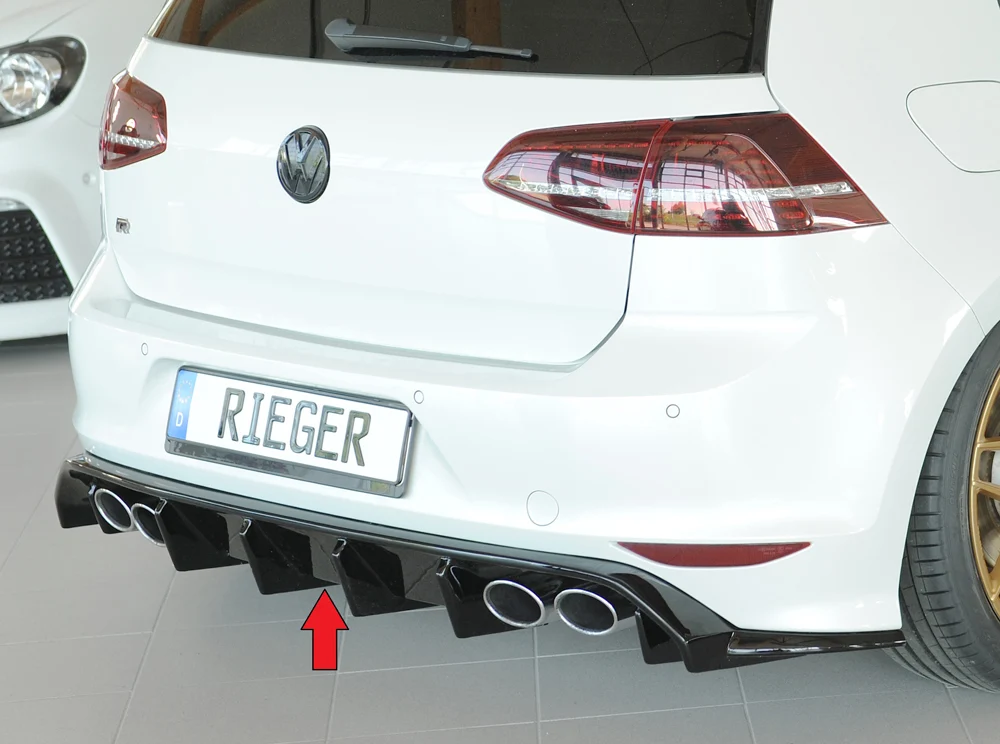 Difusor Rieger Volkswagen Golf MK7 R / R-Line - Preto Brilhante