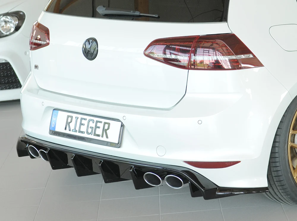 Difusor Rieger Volkswagen Golf MK7 R / R-Line - Preto Brilhante