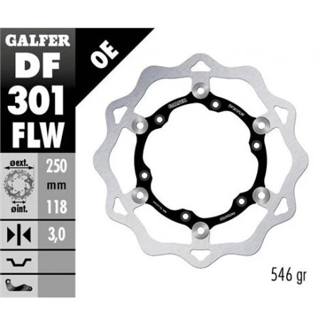 Disco Travão Dianteiro 250mm GALFER Flutuante YAMAHA WR 250F 01-16, WR 426F 00-02, WR 450F 03-15