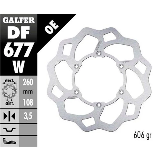 Disco de travão dianteiro Wave Gas Gas EC 125-200-250-300 00-20 Galfer