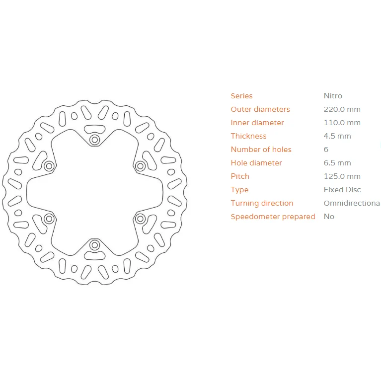 Disco de Travão Traseiro MOTO-MASTER Nitro Series KTM EXC/EXC-F/SX/SX-F 98-.. HUSABERG ..-14 HUSQVARNA 14-..