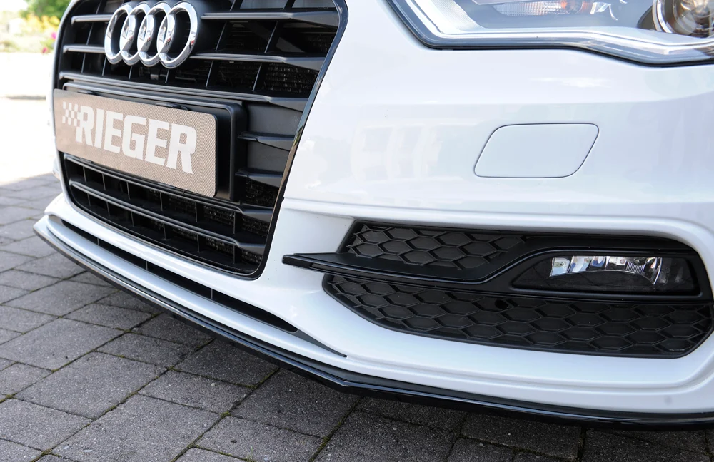 Divisor Frontal Rieger Audi S3, A3 S-Line 8V - Preto Brilhante