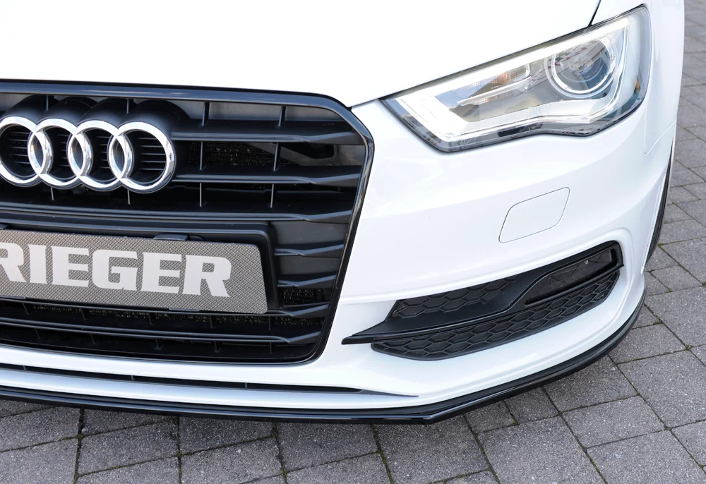 Divisor Frontal Rieger Audi S3, A3 S-Line 8V - Preto Brilhante