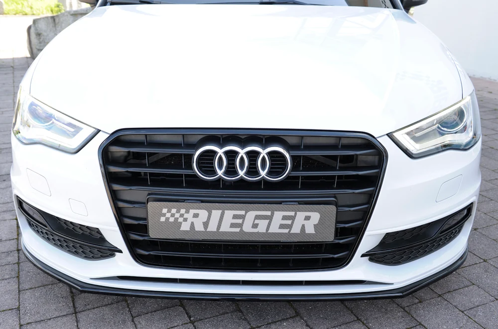 Divisor Frontal Rieger Audi S3, A3 S-Line 8V - Preto Brilhante