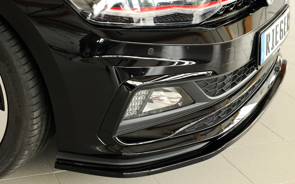 Divisor Frontal Rieger VW Polo AW GTI 2017/2021 - Preto Brilhante