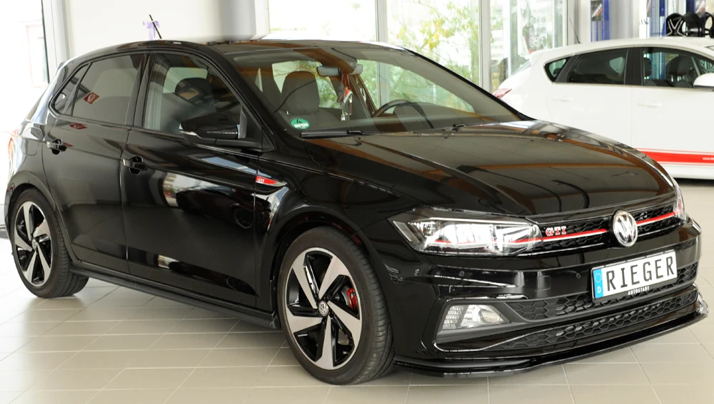 Divisor Frontal Rieger VW Polo AW GTI 2017/2021 - Preto Brilhante