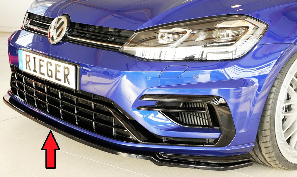 Divisor Frontal Rieger Volkswagen Golf MK7.5 R / R-line 2017+ - Preto Brilhante