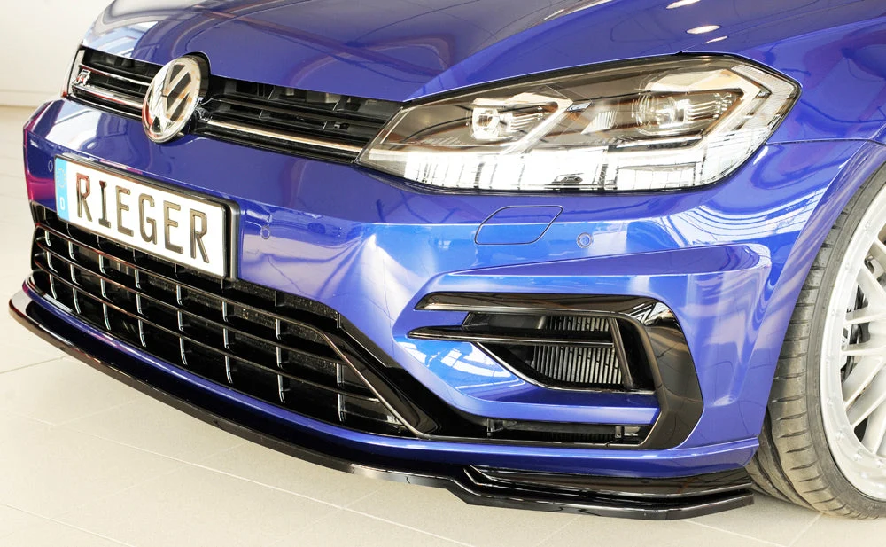Divisor Frontal Rieger Volkswagen Golf MK7.5 R / R-line 2017+ - Preto Brilhante