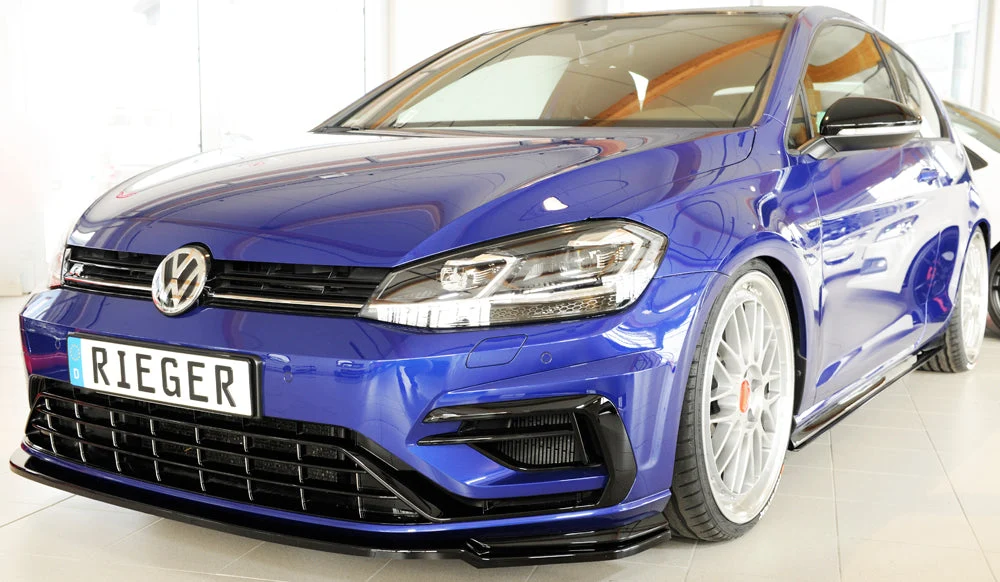 Divisor Frontal Rieger Volkswagen Golf MK7.5 R / R-line 2017+ - Preto Brilhante