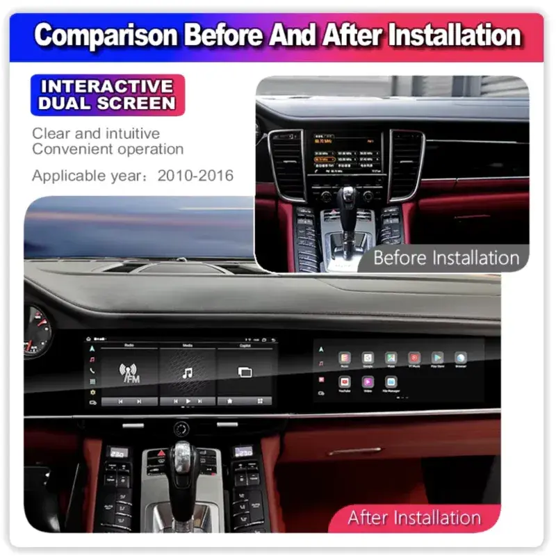 Dual Screen Android Porsche Panamera PCM3.1 CarPlay Android Auto