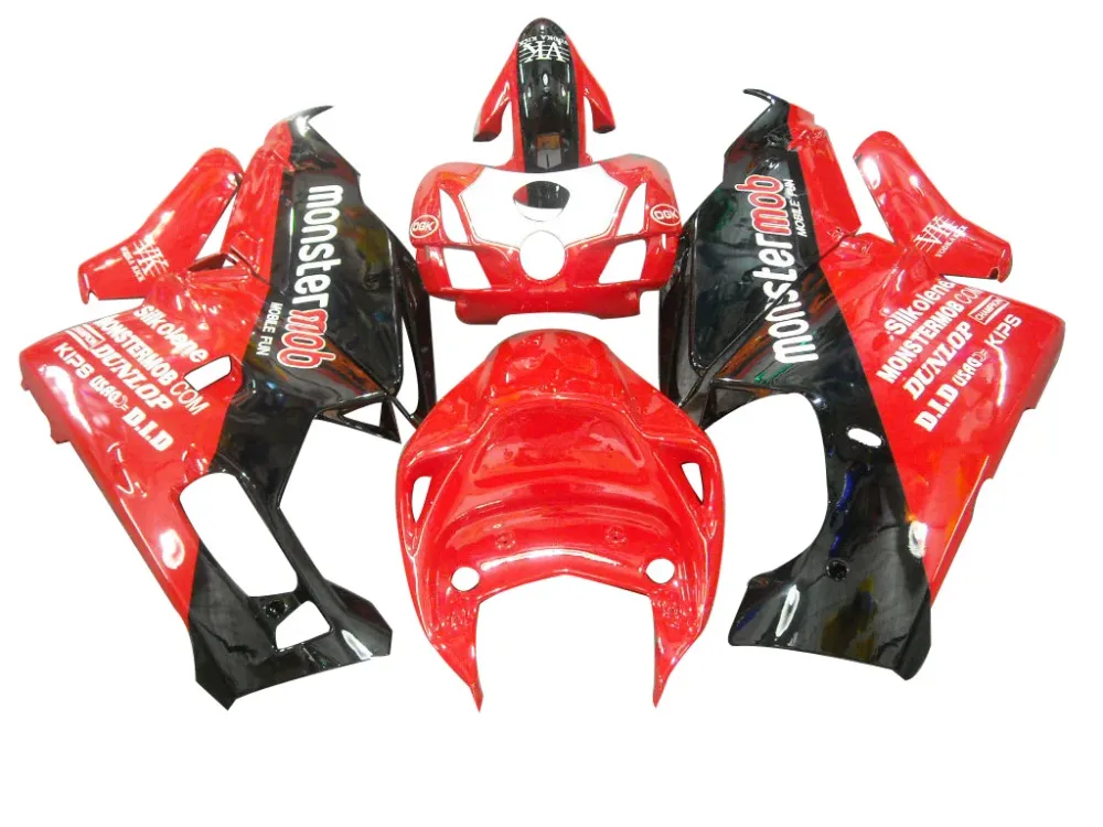 Ducati 999 Vermelha 2003-2004 & Carenagens Black Monster Mob Racing (genéricas