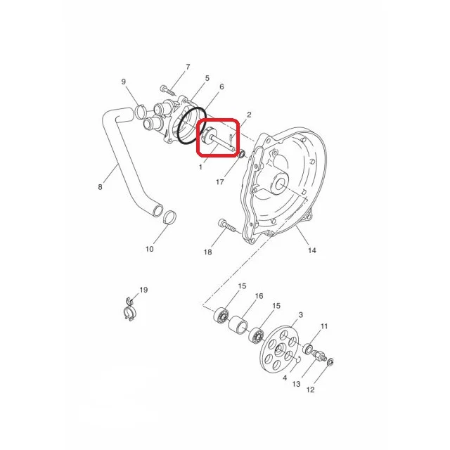 Eixo com hélice para bomba de água Minarelli Scooter Yamaha