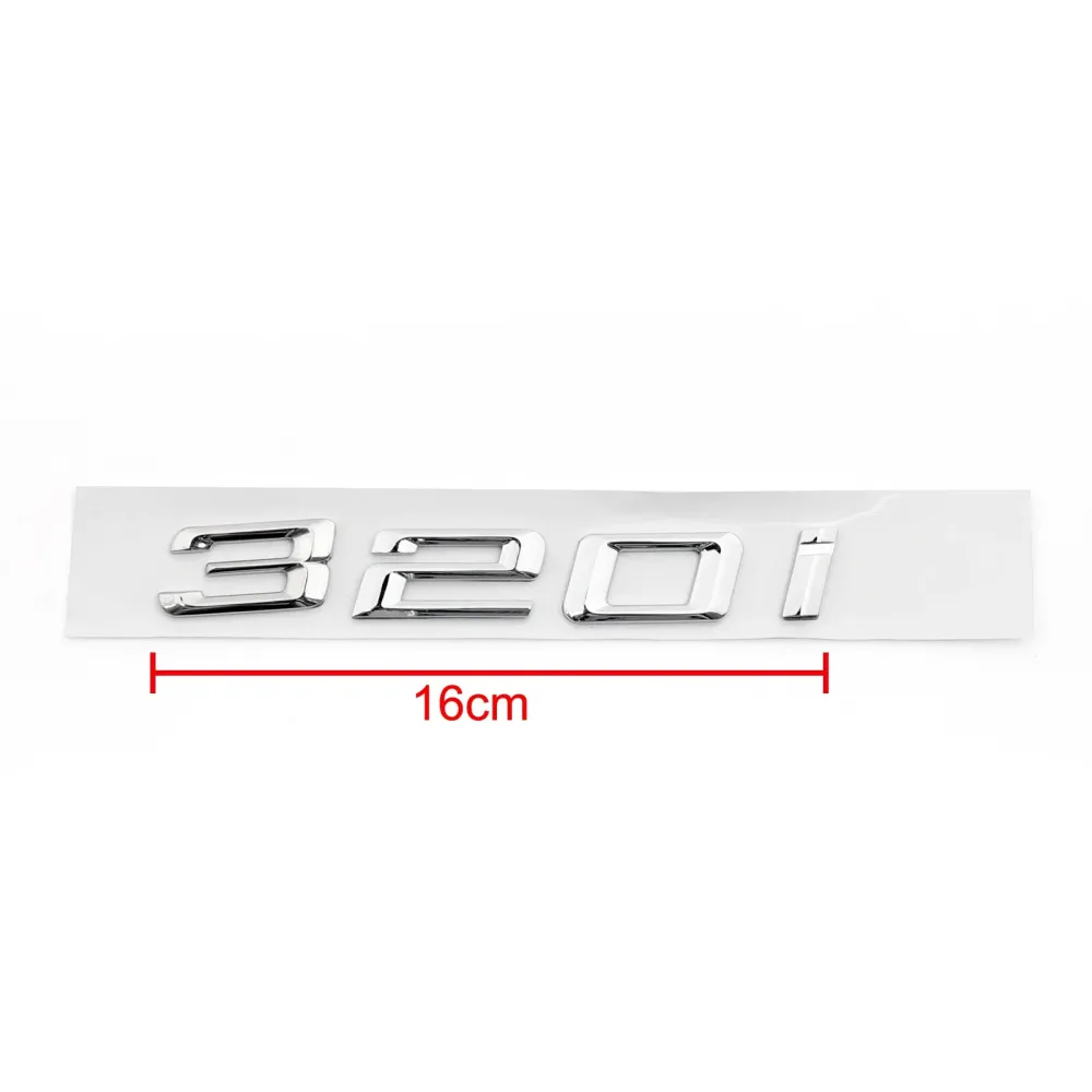 Emblema traseiro do carro emblema metal 320i para bmw e21 e90 e46 e36 e30 f30 saloon cromo genérico