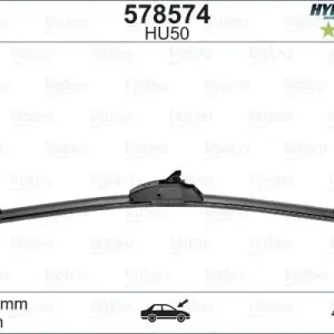 Escova do Limpa-vidros VALEO HYDROCONNECT 578574 – 500 mm, Plana, com Adaptador Pré-montado