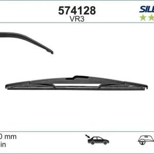 Escova Traseira VALEO SILENCIO 574128 – 400 mm, Padrão, com Adaptador Pré-montado
