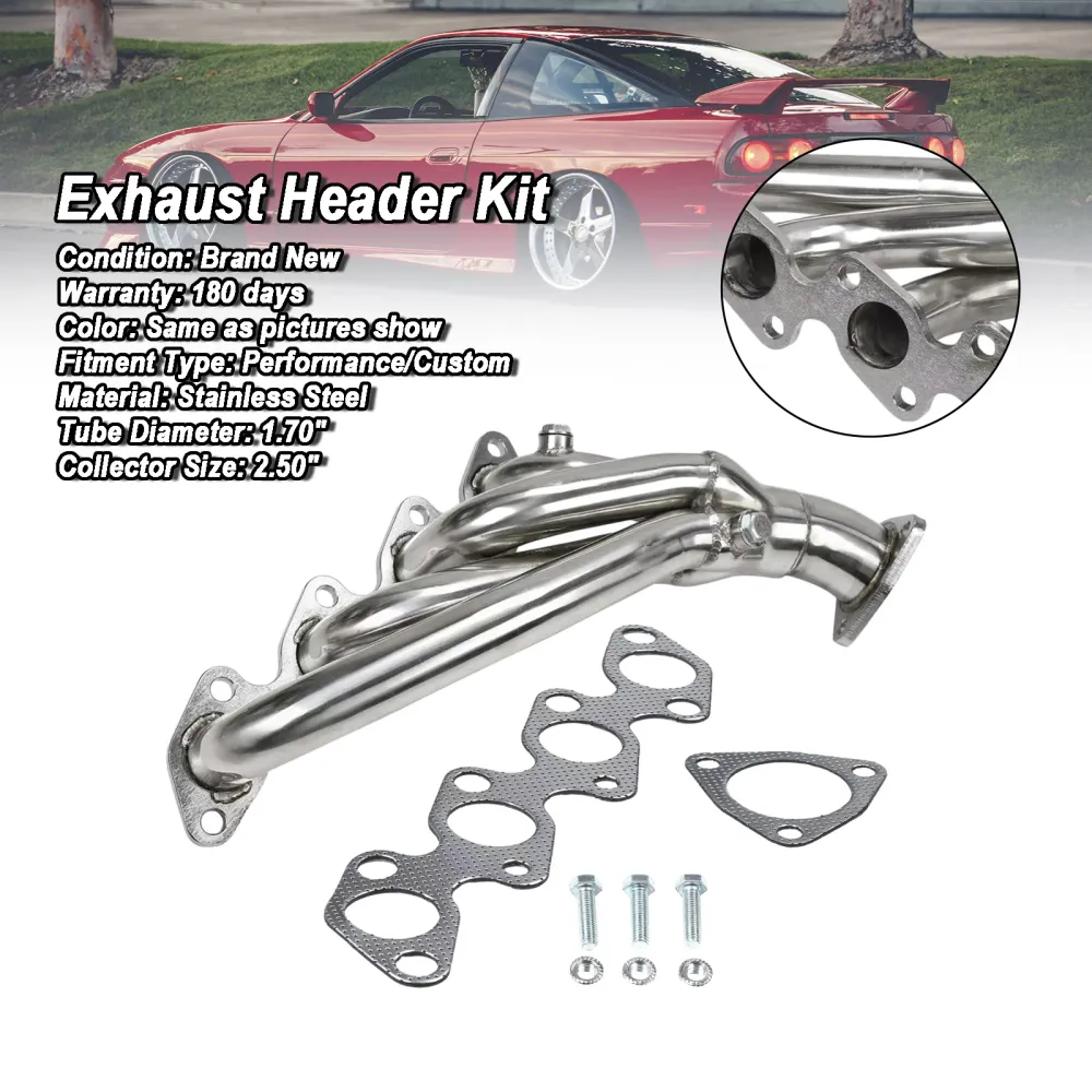 Exaustão do coletor de cabeçalho de ço inoxidável para Nissan 240SX S14 KA24DE 1995-1998
