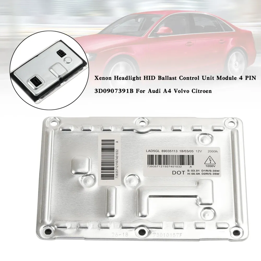 O farol oculta o módulo de controle de lastro 4 pino 3d0907391b para Audi A4 Volvo