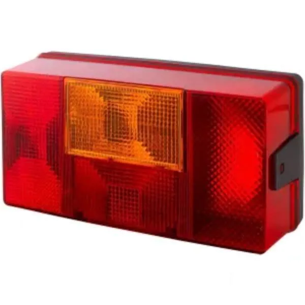 Farol traseiro esq. retangular, 12/24V, vermelho/laranja, de aparafusar, 210x66x108mm, Hella