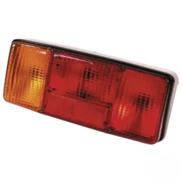 Farol traseiro esquerdo vermelho/âmbar de aparafusar 280x120mm