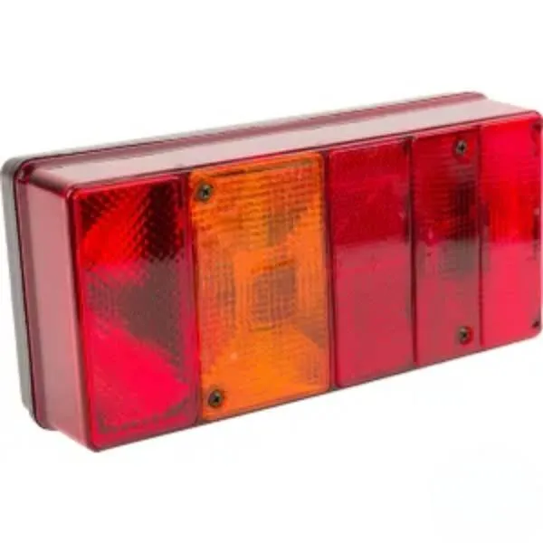 Farol traseiro halogéneo, retangular vermelho/laranja