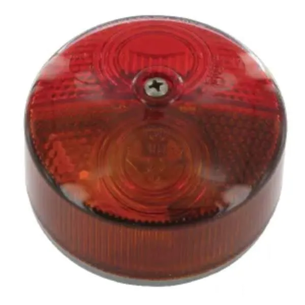 Farol traseiro redondo 12V, vermelho/âmbar de aparafusar Ø 81,5mm