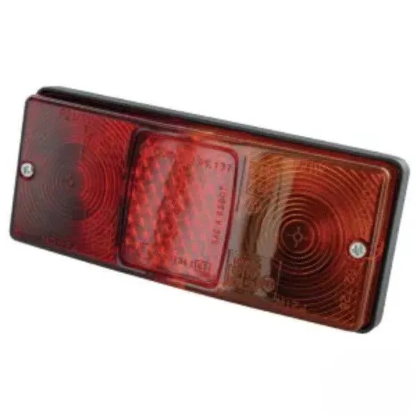 Farol traseiro retangular de aparafusar 160x67x158mm ficha AMP