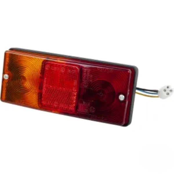 Farol traseiro retangular de aparafusar 160x67x158mm ficha AMP