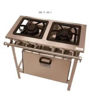 Fogão Industrial 2 Bocas Forno Baixa Pressão Inox Queimador
