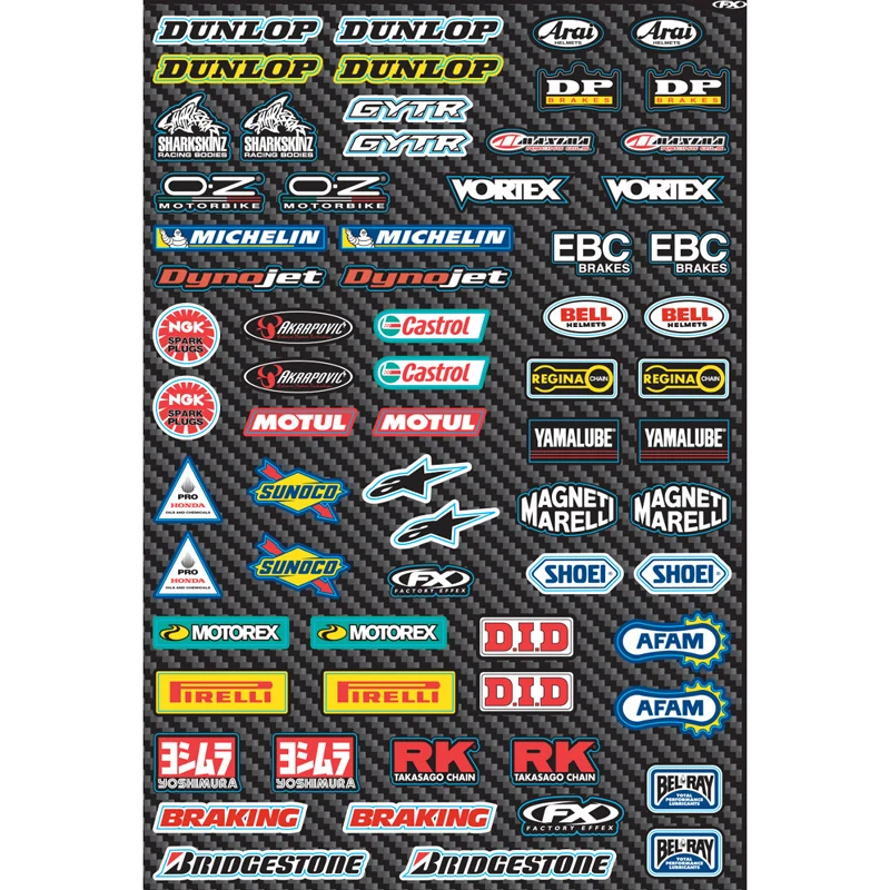 Folha de Autocolantes FACTORY EFFEX MICRO SPONSOR 48x33 cm